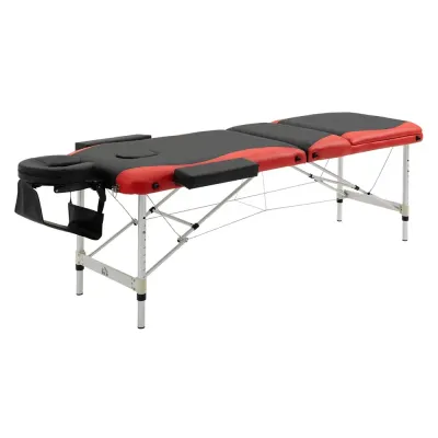 Hopfällbar Massagebänk i Aluminium, Röd Bärbar