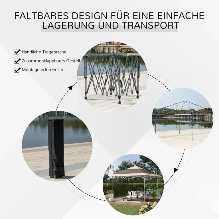 Hopfällbar Pop-Up Paviljong Partytält Enkel 3,6 x 3,6 M