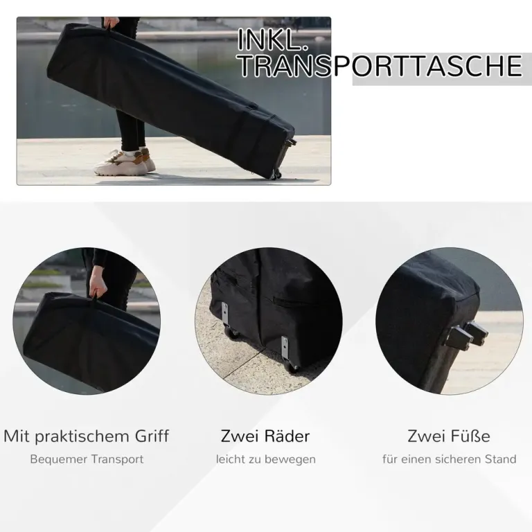 Hopfällbar Pop-Up Paviljong Partytält Enkel 3,6 x 3,6 M