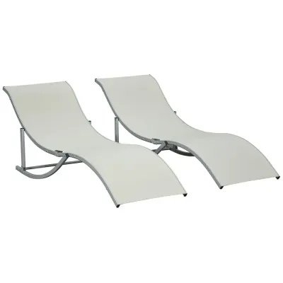 Hopfällbara Solstolar 2-Pack 165 x 61 x 63 cm