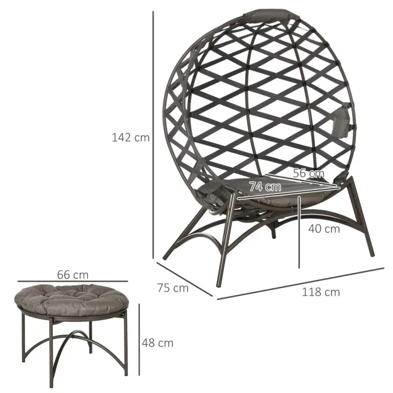 Hopfällbara Trädgårdsstolar 2-Pack 118 x 75 x 142 cm