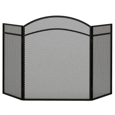 Hopfällbart Gnistskydd, Svart Eldstad Vikbart Panel Metall