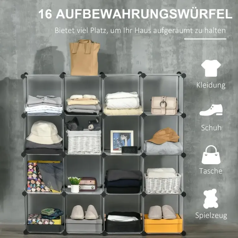 Hopfällbart Kubhyllsystem 16 Fack Kubhylla Modulär Design