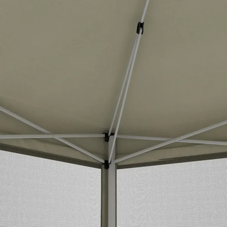 Hopfällbart Lusthus med Sidoväggar och Bärväska 3 x 3 m