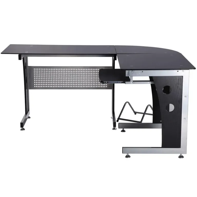 Hörnskrivbord L-format Svart 164 x 139 x 75 cm
