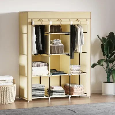 Tyggarderob Klädskåp Beige av Fibertyg 125 x 43 x 162,5 cm