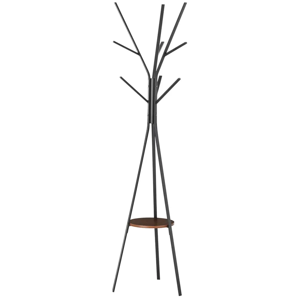 Klädhängare i Scandi Design 7 Klädkrokar Svart + Brun