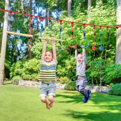 Ninja-Klättringsset med Slackline 30 Delar Rep 10 m