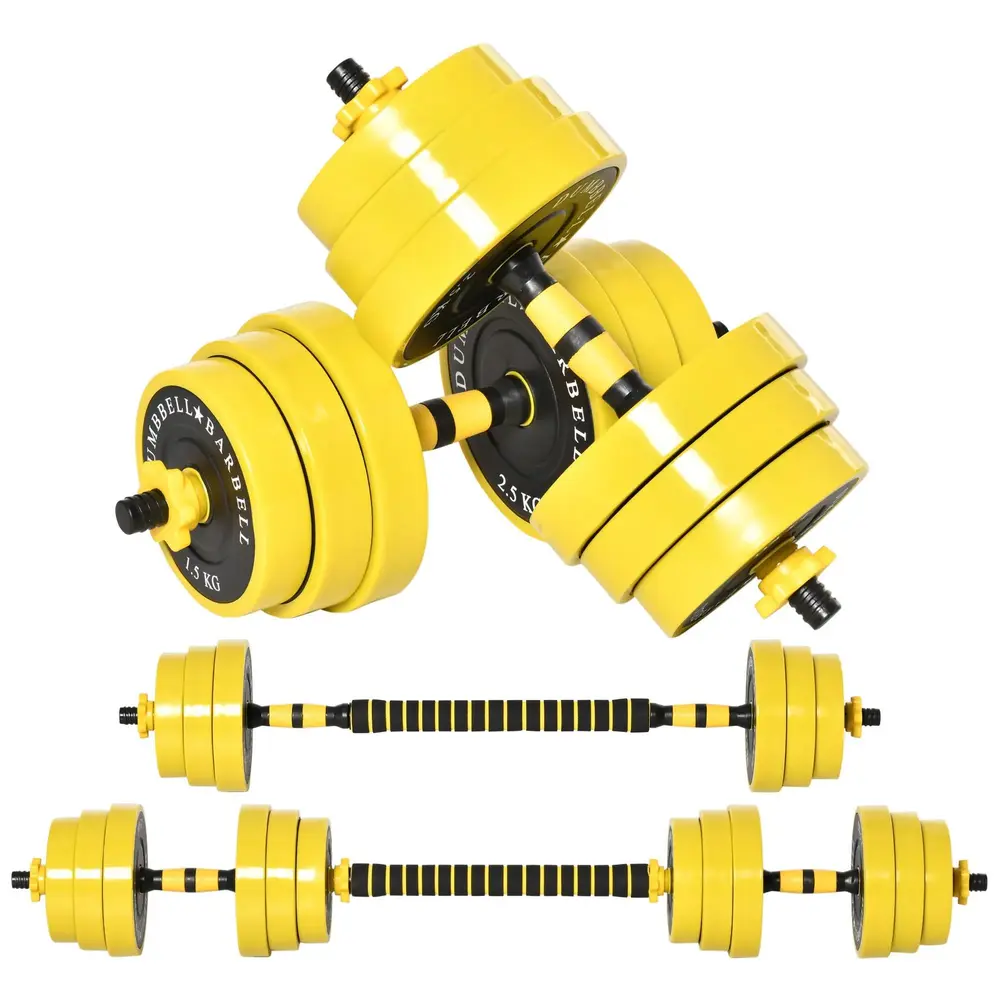 Hantelset 25 Kg med Skivstång Ergonomiskt 3-i-1 Set 12