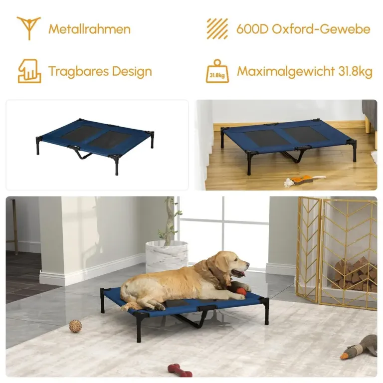 Hundbädd och Utomhusbädd för Hund Hundsäng Metall Oxford