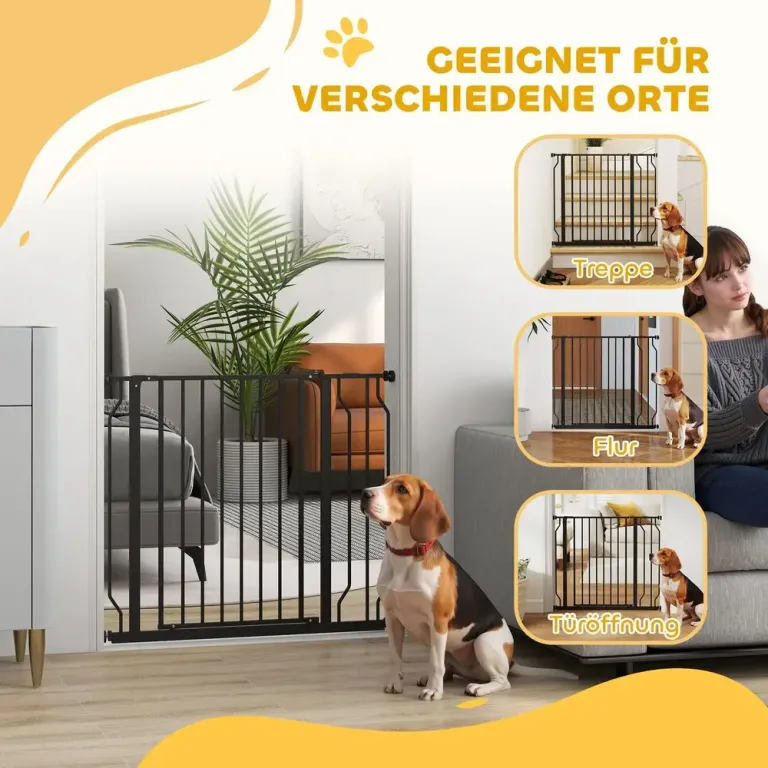 Hundgrind 75– med Klämfäste, Svart Säkerhetsgrind Husdjur Justerbar