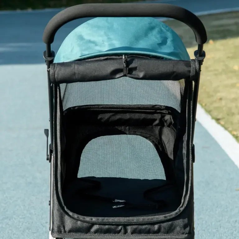 Hundbuggy Upp till 10 kg Vikbart Säkerhetskoppel Hundvagn Regnskydd