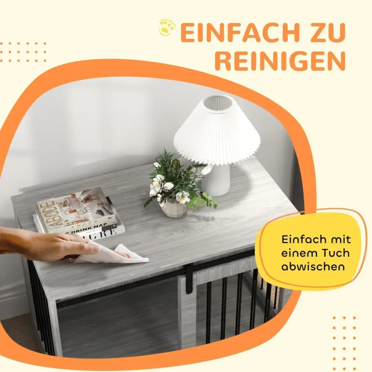 Hundbur Hundkennel Grå av Metall för Stora Skjutdörr