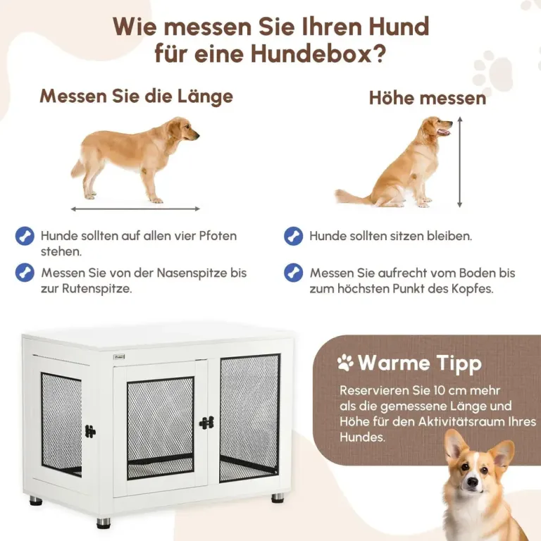 Hundbur i Trä med Bordsskiva Rymlig Mjuk Matta