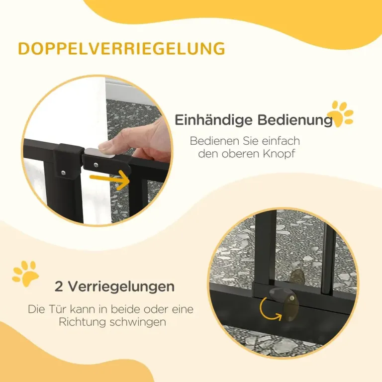 Hundgrind för Spännfäste Justerbar Bredd Svart Dörr Längd