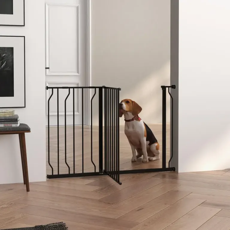 Hundgrind för Spännfäste Justerbar Bredd Svart Dörr Längd