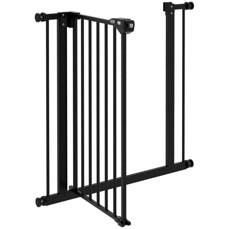 Hundgrind/husdjursgrind Metall och Plast Svart 74–80 cm Justerbar
