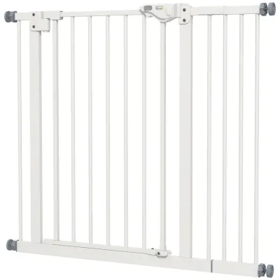 Hundgrind/husdjursgrind Metall och Plast Vit 87–94 cm Automatisk