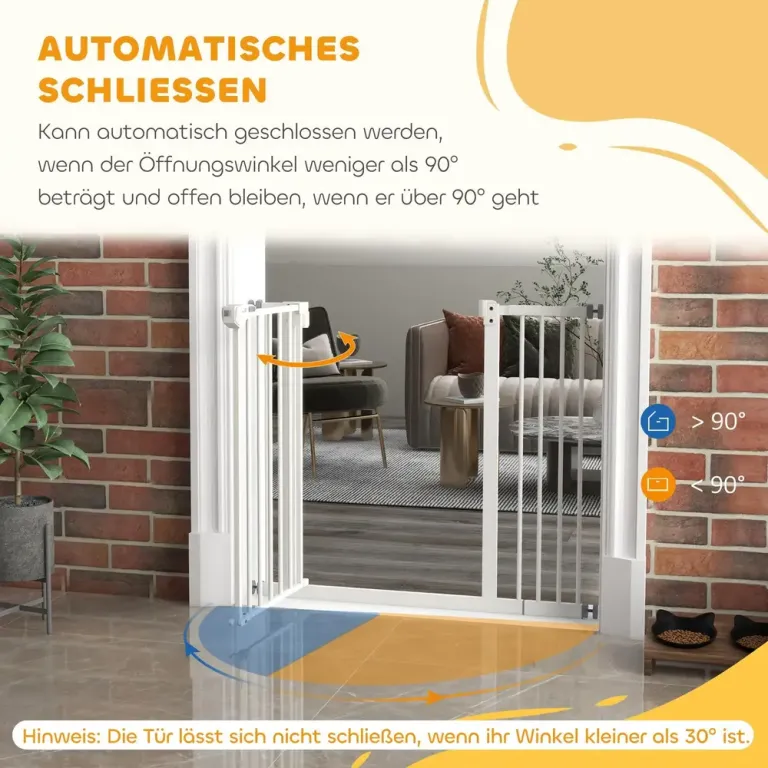 Hundgrind/husdjursgrind Metall och Plast Vit 87–94 cm Automatisk