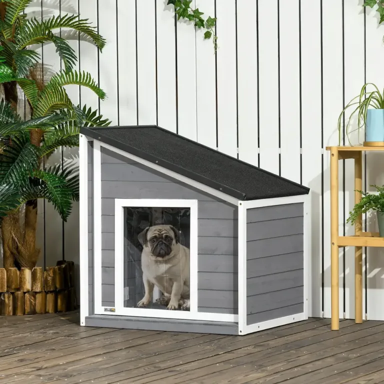 Hundkoja i Granträ för Små Hundar Utehus Massivt