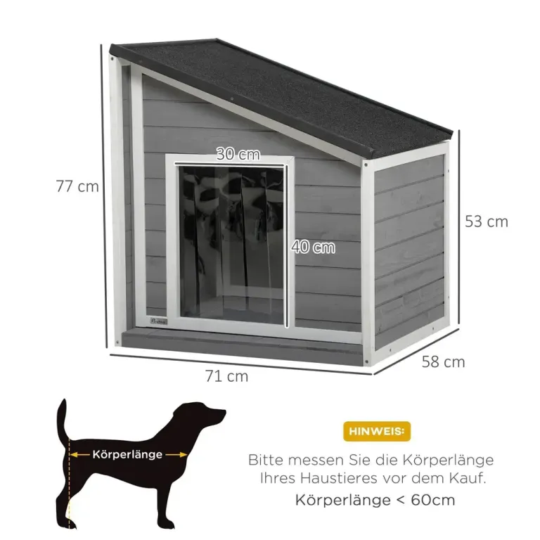 Hundkoja i Granträ för Små Hundar Utehus Massivt