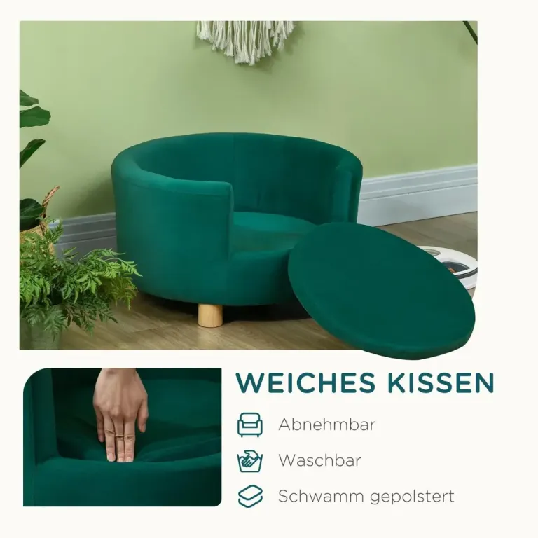 Hundsäng Elegant Hundsoffa med Mjukt Husdjurssäng Fåtölj Design