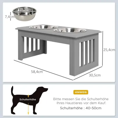 Hundskål Foderstation Grå Matställ Skålar