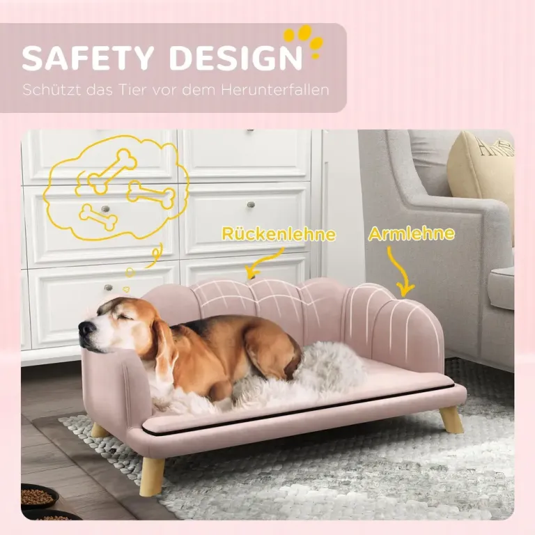 Hundsoffa i Sammet med Pärlskalsform Rosa Kattsoffa