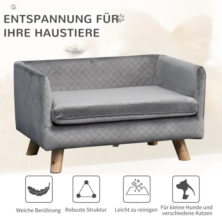 Hundsoffa i Sammet Snygg Husdjursbädd Hundsäng