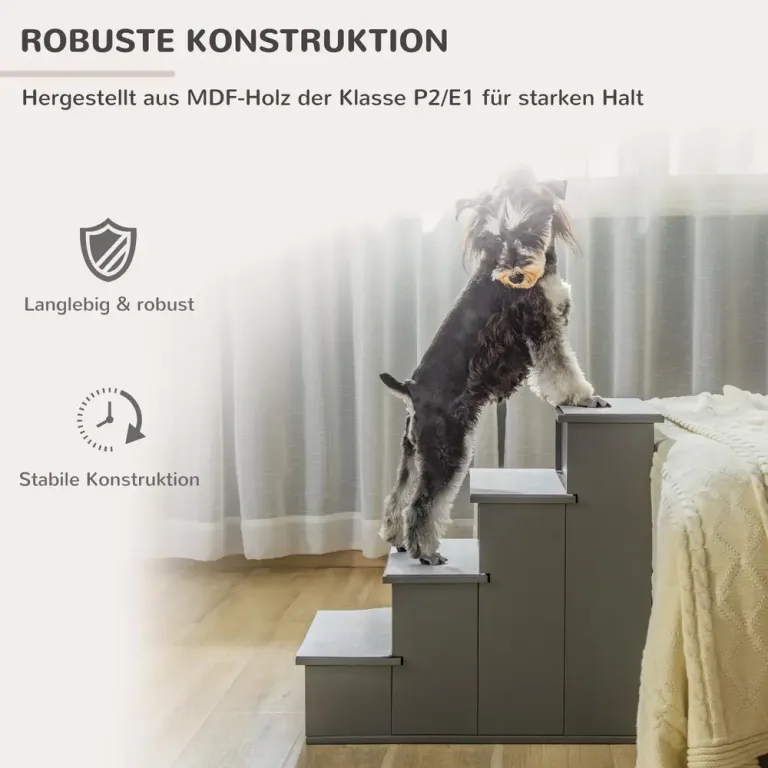 Hundtrappa Djurtrappa Grå av Plast Katter Hundar Halkfri