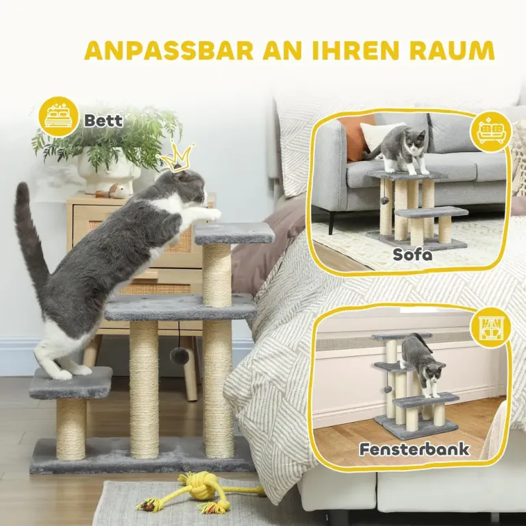Hundtrappa Djurtrappa Hopfällbar med Förvaring 54 cm Husdjurstrappa