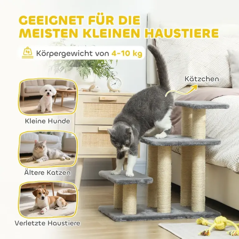 Hundtrappa Djurtrappa Hopfällbar med Förvaring 54 cm Husdjurstrappa