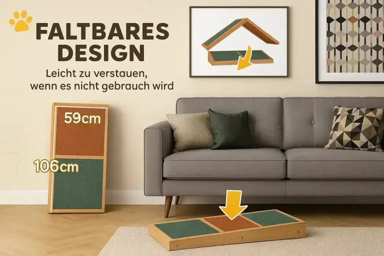 Agilityramp 173 cm, Hopfällbar och Höjdjusterbar Hundramp Halkfri