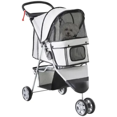 Hundvagn Husdjursvagn Buggy Grå Polyester för Hundar