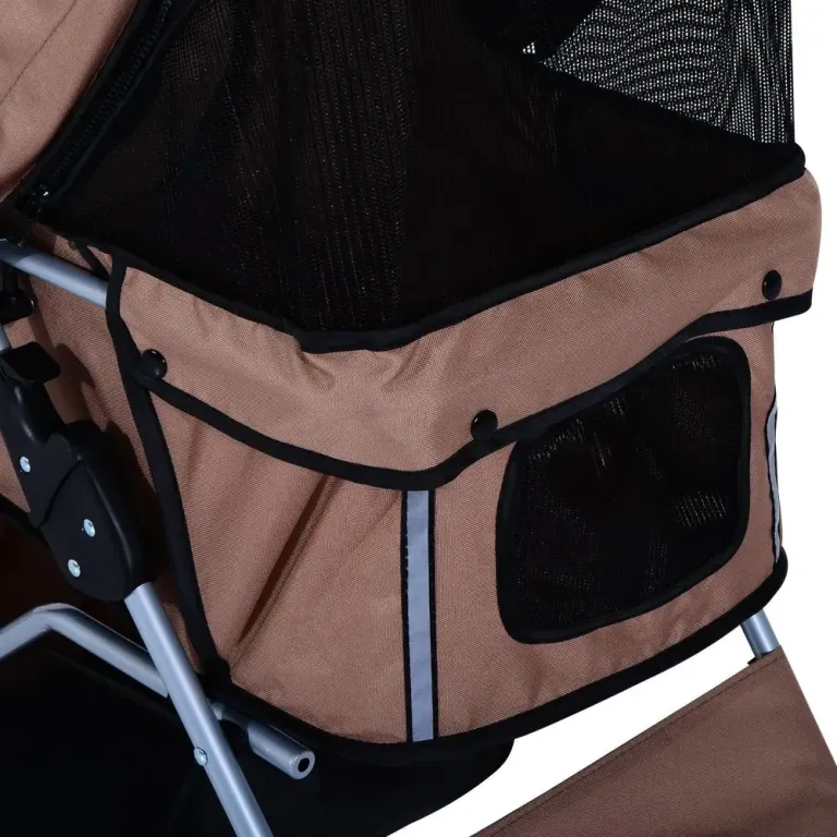 Hundvagn Joggingvagn Kaffebrun Polyester och Metall