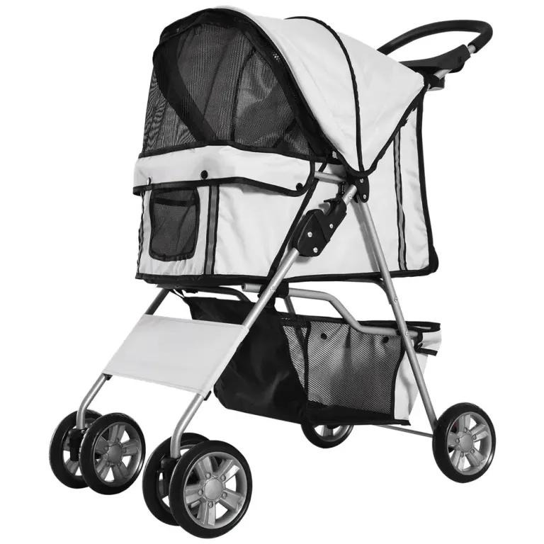 Hundvagn Joggingvagn Silver Polyester och Metall