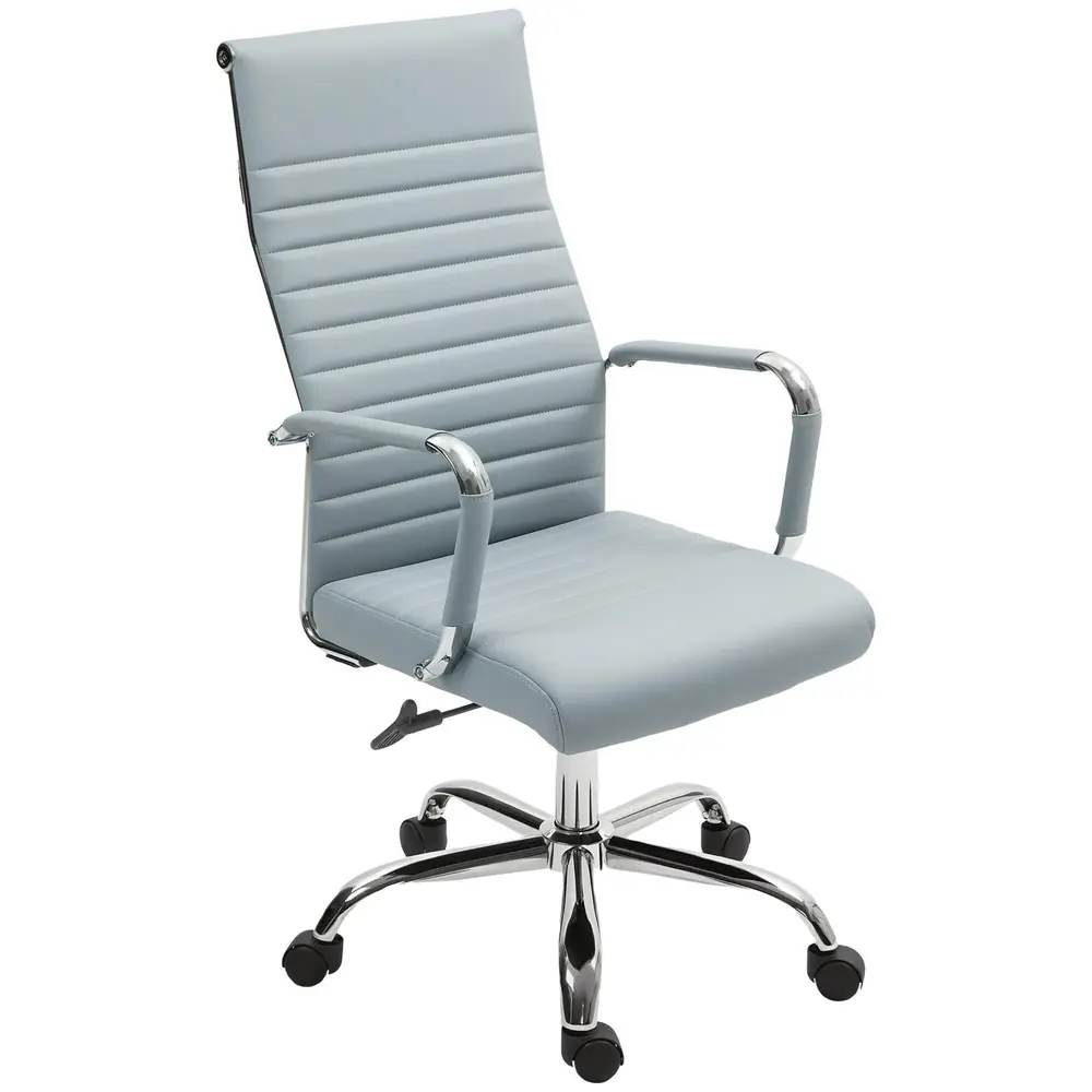 Kontorsstol Skrivbordsstol Ergonomisk Ljusgrå av Konstläder