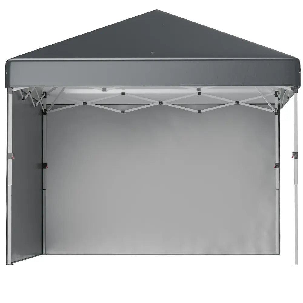 Hopfällbar Paviljong Campingtält Mörkgrå av 2,97 x 2,97 M