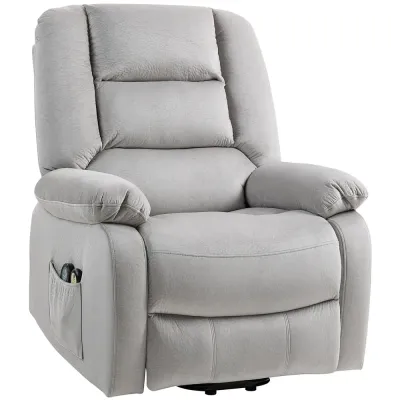 Riser Chair med Massagefunktion Ljusgrå 90x93x110 cm
