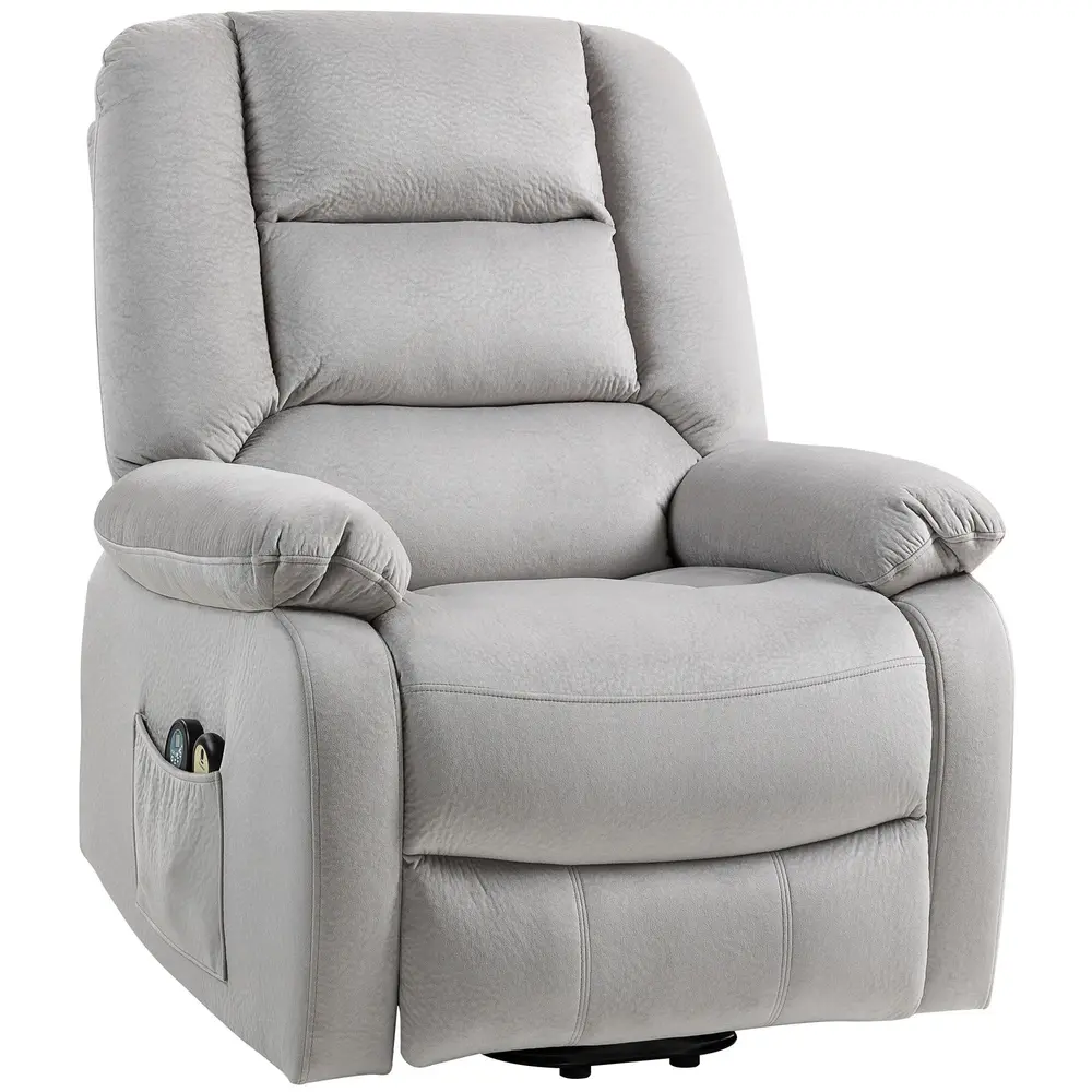 Riser Chair med Massagefunktion Ljusgrå 90x93x110 Cm