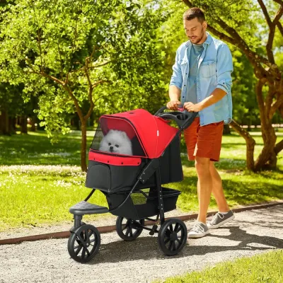 Hundvagn Prisvärd Röd för Transport 109,5 x 57,5 x 106,5 cm