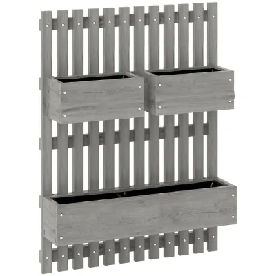 Blomlådor 3-pack för Väggmontering 60 x 16 x 80 cm