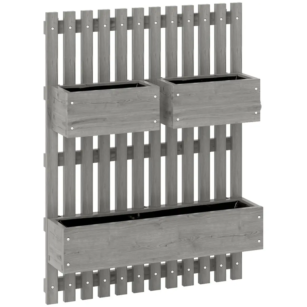 Blomlådor 3-pack för Väggmontering 60 x 16 x 80 Cm