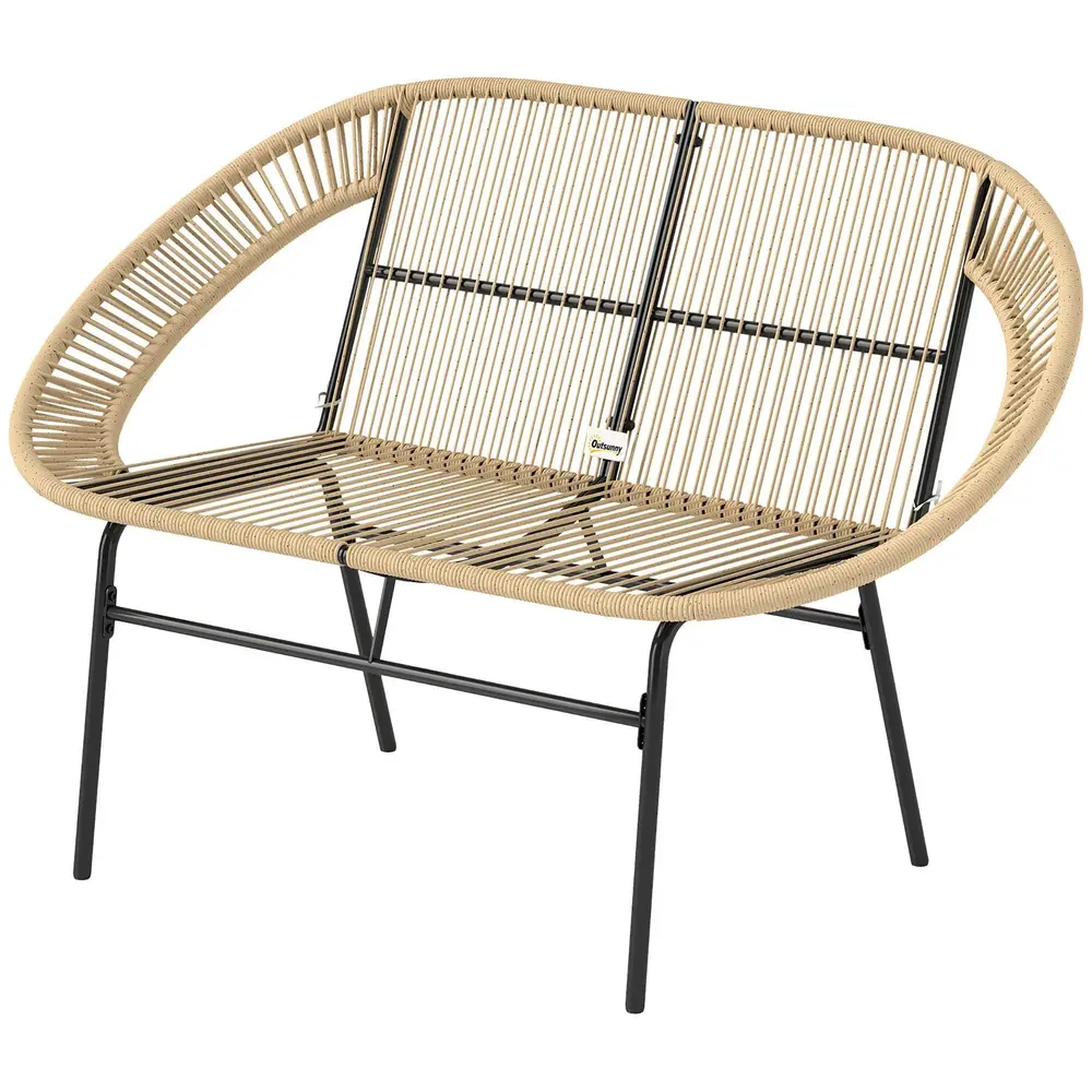 Trädgårdsbänk Parkbänk 2-Sits Khaki 126 x 72 x 83 Cm