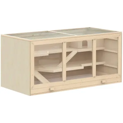 Hamsterbur och Gnagarlåda i Trä och PVC 115 x 57 x 55 cm
