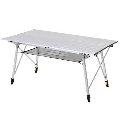 Campingbord Prisvärd Silver Aluminium 120 x 69 x 59-78 cm