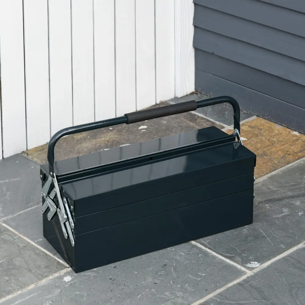 Fällbar Verktygslåda 5 Fack Stål för 57 x 21 x 41 Cm