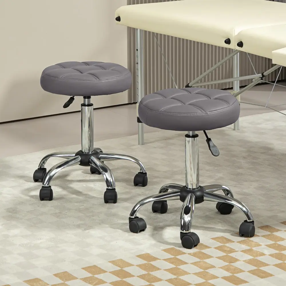 Rullpallar Arbetspallar Set Om 2 35,5 x 48-63 Cm