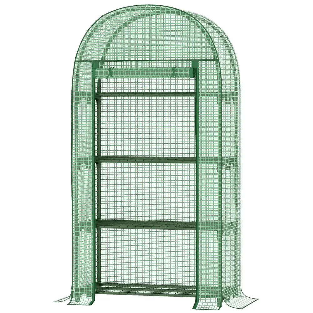 Litet Tunnelväxthus 4 Hyllor Kompakt 80 x 49 x 160 Cm