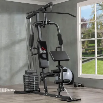 Multigym med 45 kg Viktmagasin, Svart